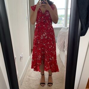 Max Studio Red Floral Dress